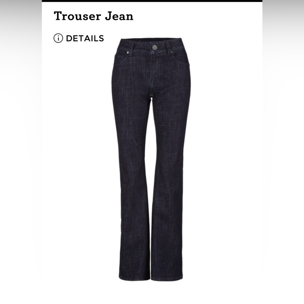 Cabi Trouser Jean - deep blue size 6; shortened to 30.5 inch inseam.